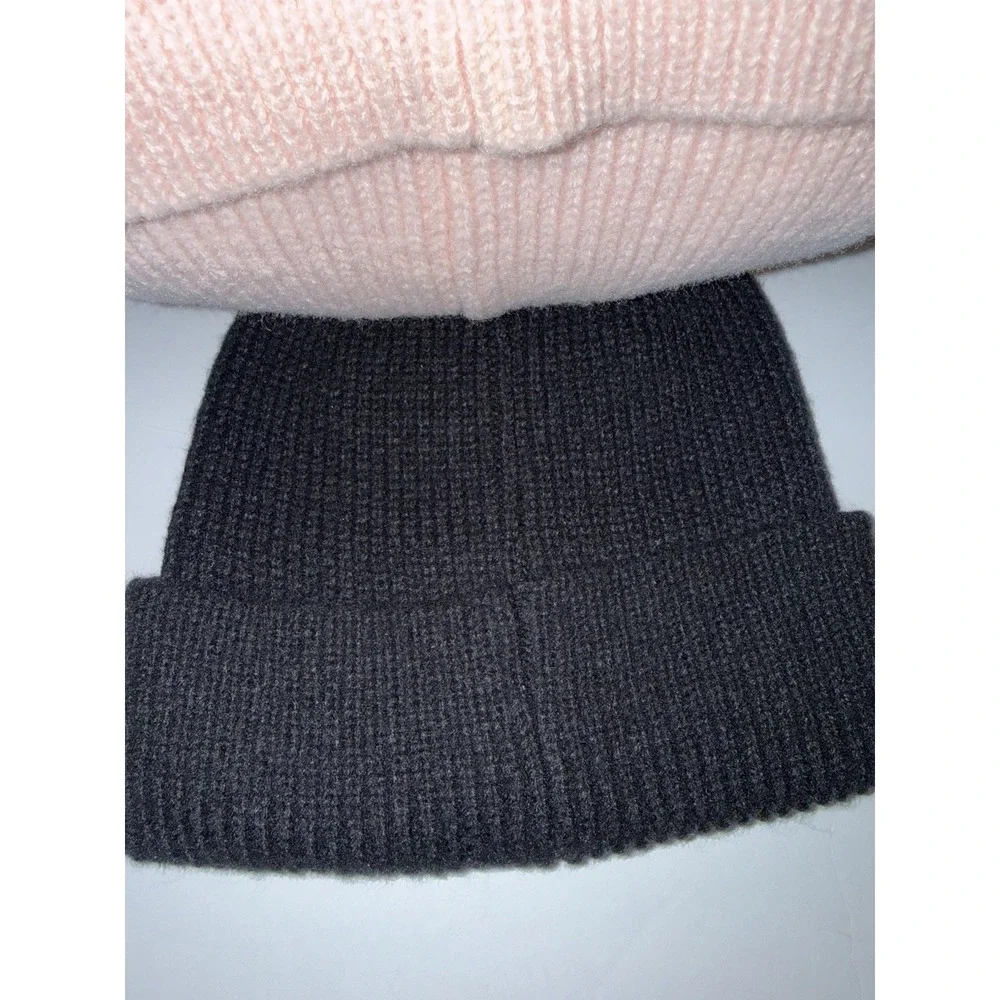 Juicy Couture Women 2 Pack Beanie Hat Set Pink Black Heart Logo Winter Cold NWT